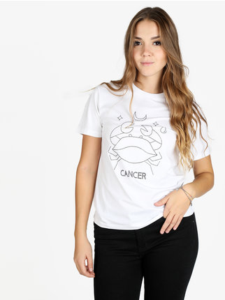 Camiseta de manga corta mujer signo del zodiaco cáncer