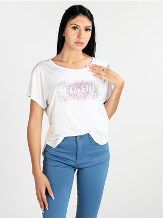 Camiseta de mujer con pedrería