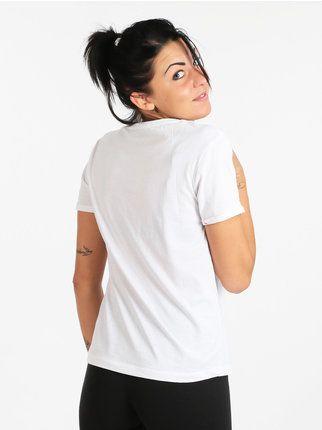 Camiseta de mujer de algodón con escritura