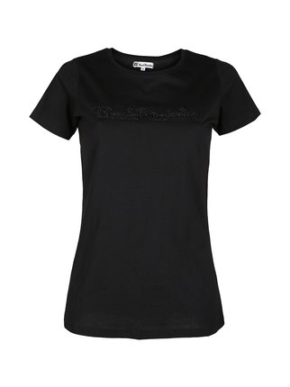 Camiseta de mujer de algodón con pedrería