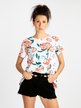 Camiseta de mujer de manga corta con flores