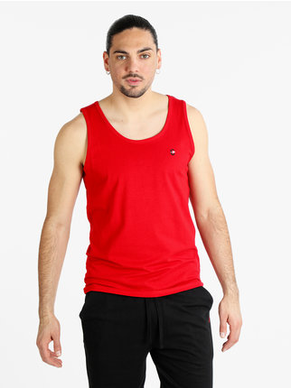 Camiseta de tirantes de cuello redondo para hombre en algodón