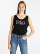 Camiseta de tirantes de mujer de algodón con texto