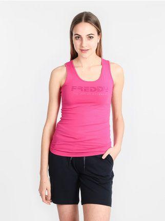 Camiseta de tirantes deportiva para mujer con pedrería