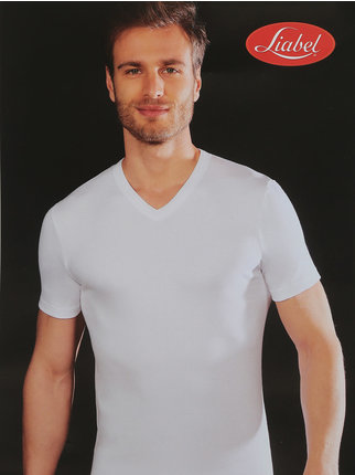 Camiseta interior de hombre con cuello de pico en algodón cálido