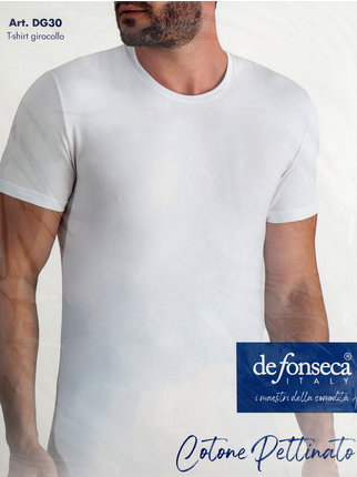 Camiseta interior de hombre de algodón con cuello redondo