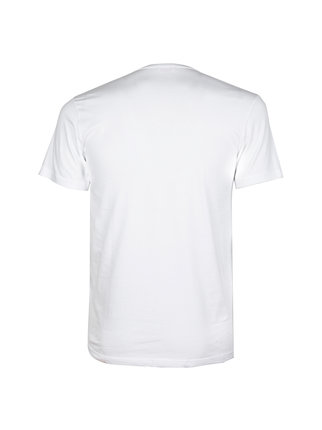 Camiseta interior de hombre de algodón elástico con cuello redondo