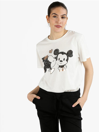 Camiseta mujer Minnie y Mickey Mouse