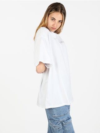 Camiseta mujer oversize color liso