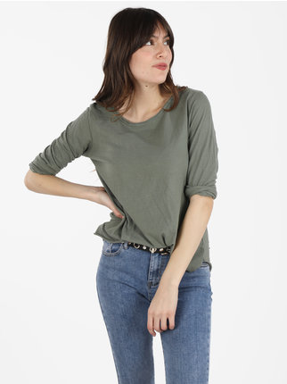 Camiseta oversize de manga larga para mujer