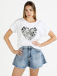 Camiseta oversize de mujer con estampado de corazones
