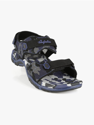 Camouflage men's sandals with tears