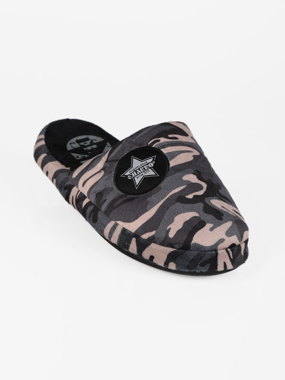 Camouflage print men's slippers