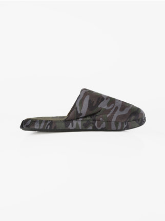 Camouflage print men's slippers