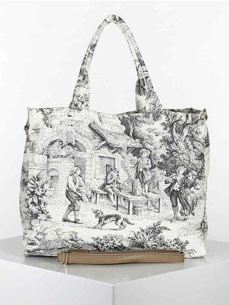 Canvas shopper bag with print designs