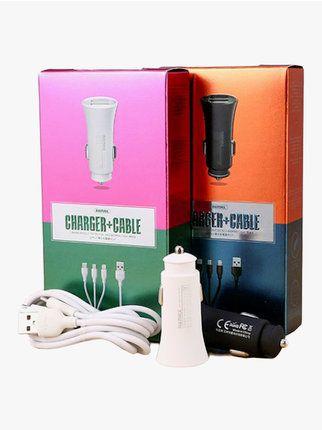 Car charger with 3 in 1 cable
