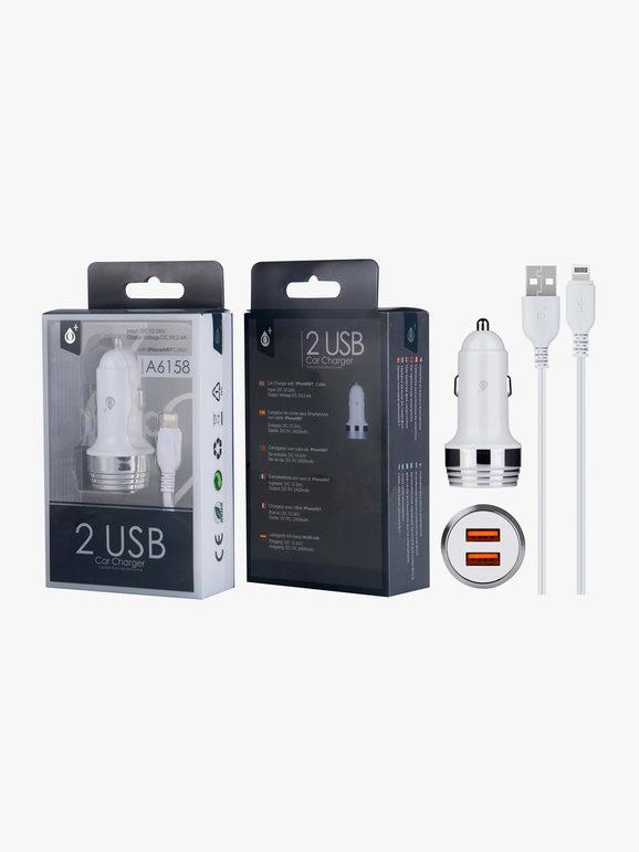 Car charger with iphone cable