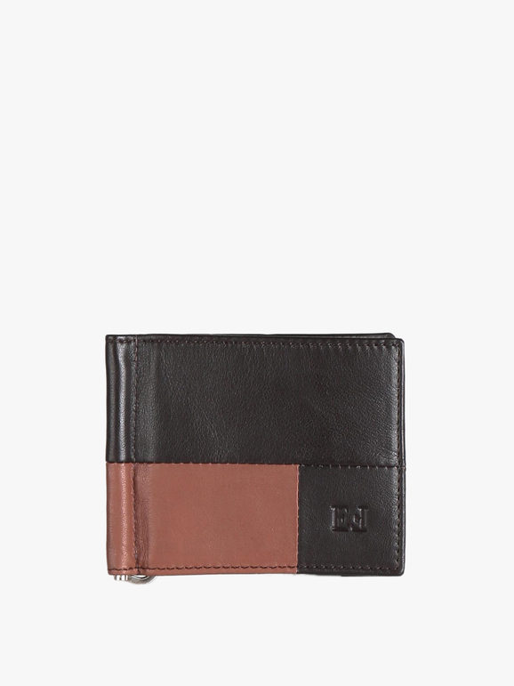 Card holder with leather money clip
