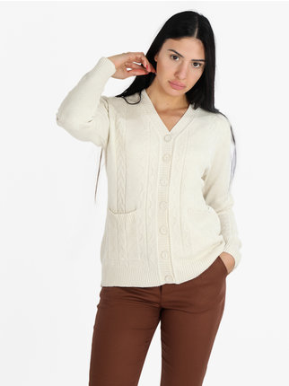Cardigan tricoté femme avec boutons