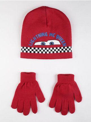 Cars hat + gloves set for kids