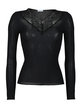 Cashmere women's t-shirt with lace
