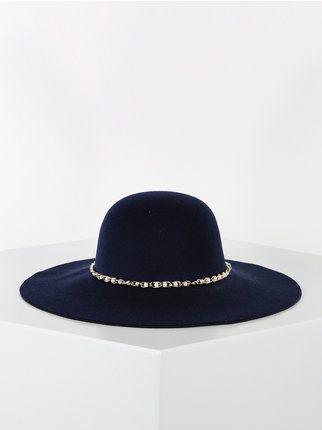 Chapeau à large bord avec perles