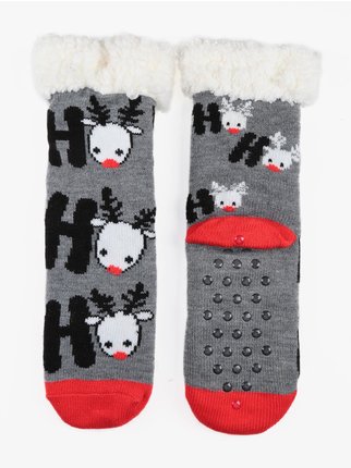 Chaussettes antidérapantes pour hommes de Noël