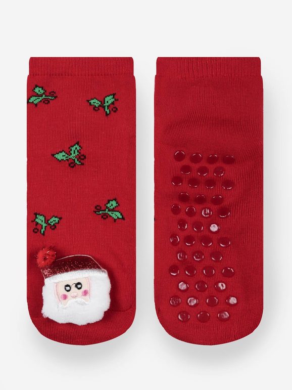 Chaussettes antidérapantes rouges Père Noël