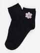 Chaussettes courtes pour femmes avec fleur à paillettes