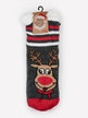 Chaussettes de Noël antidérapantes pour enfants avec fourrure