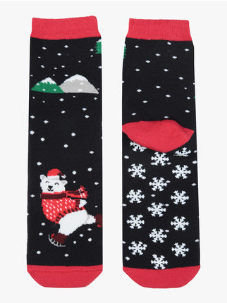 Chaussettes de Noël antidérapantes pour femme