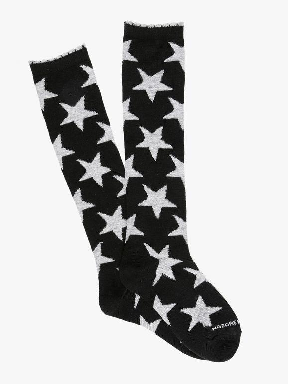 Chaussettes longues en coton chaud avec étoiles