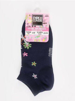 Chaussettes protectrices de pied petite fille à fleurs