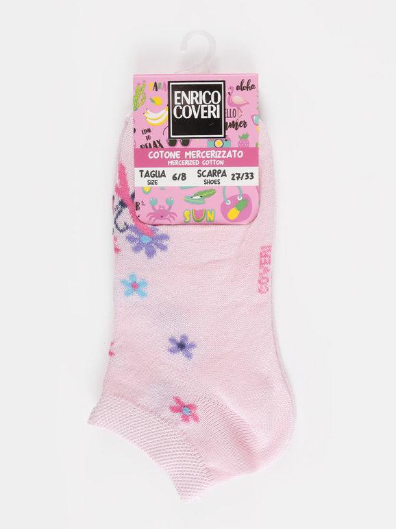 Chaussettes protectrices de pied petite fille à fleurs