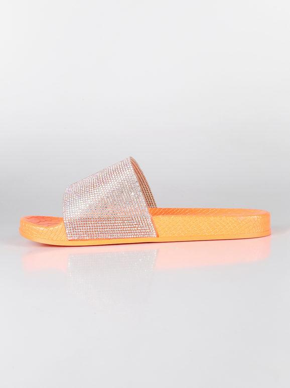 Chaussons fluo avec strass