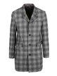 Checked wool blend coat