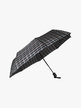 Checkered folding umbrella with case