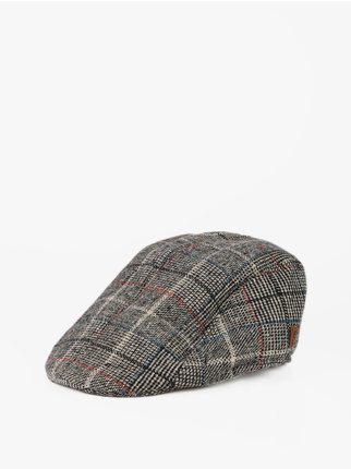 Checkered men's flat cap