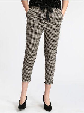 Checkered trousers with turn-ups