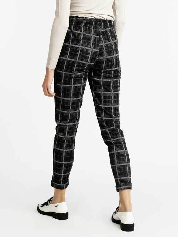 Checkered women's trousers