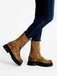 Chelsea-Stiefel aus Leder für Damen mit Plateau