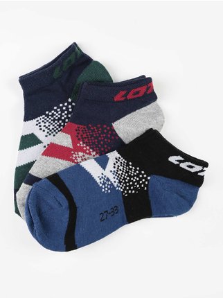 Children's bicolor short socks  3 PAIRS