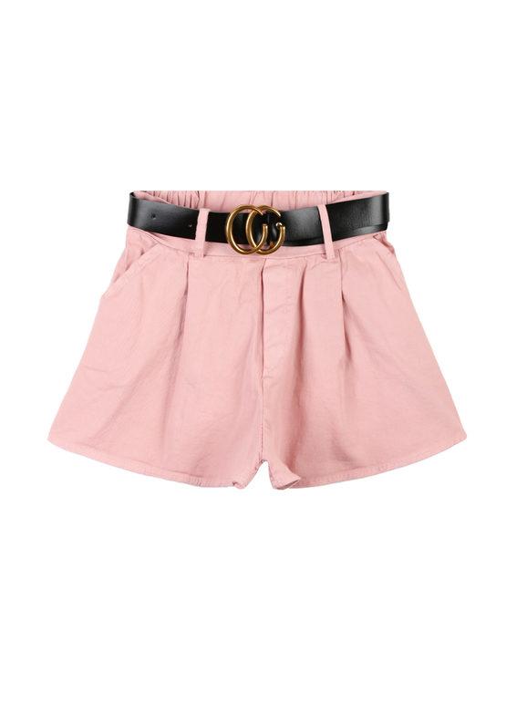 Children's cotton shorts with belt