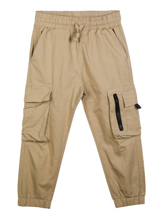 Children's cotton trousers with big pockets and cuffs