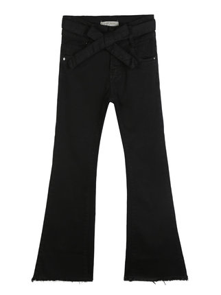 Children's flared trousers with belt