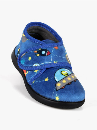 Children's high slippers with prints