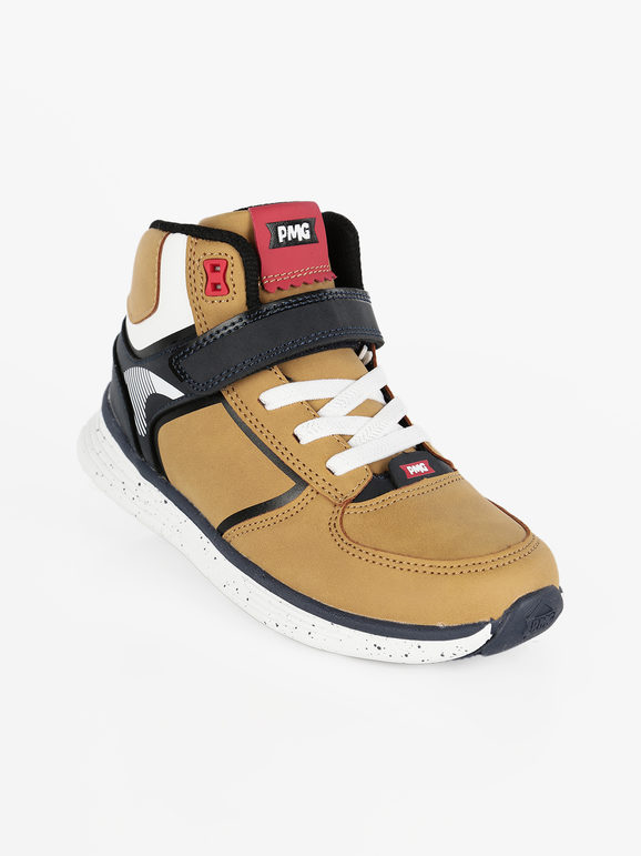 Children's high-top sneakers with strap