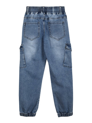 Children's jeans with big pockets and cuffs