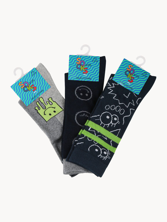 Children's long socks, pack of 3 pairs
