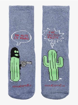 Children's non-slip socks in warm cotton with design
